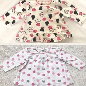 2 Gymboree kitty cat tops (6M)